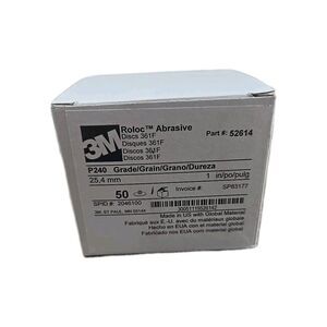 50 Quantity - 3M Roloc 361F TR Quick Change Disc 52614 1 in P240 Grade 25.4 mm